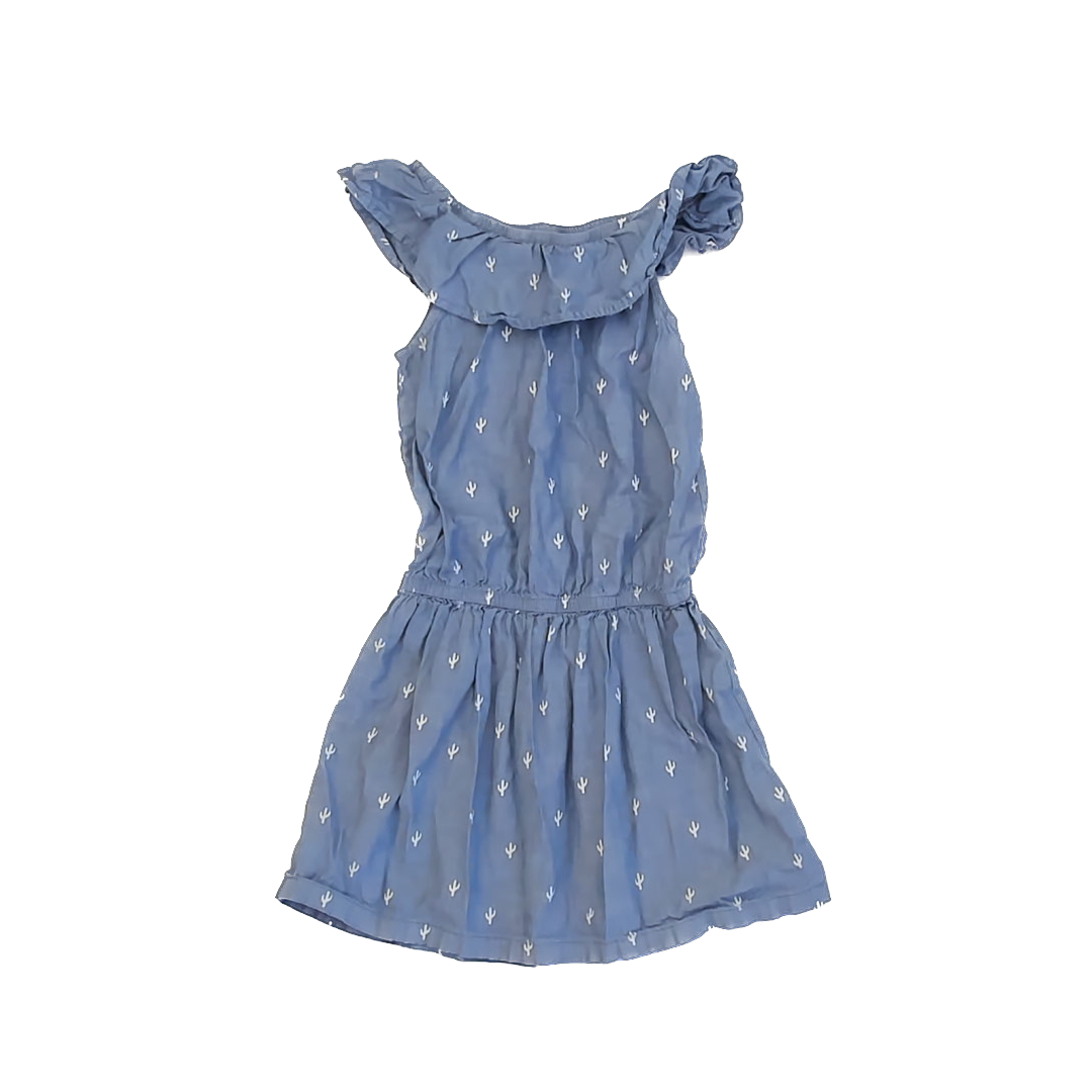 Wonder Nation Girls Blue | White Pattern Dress Size: 6 Years Blue | White Pattern