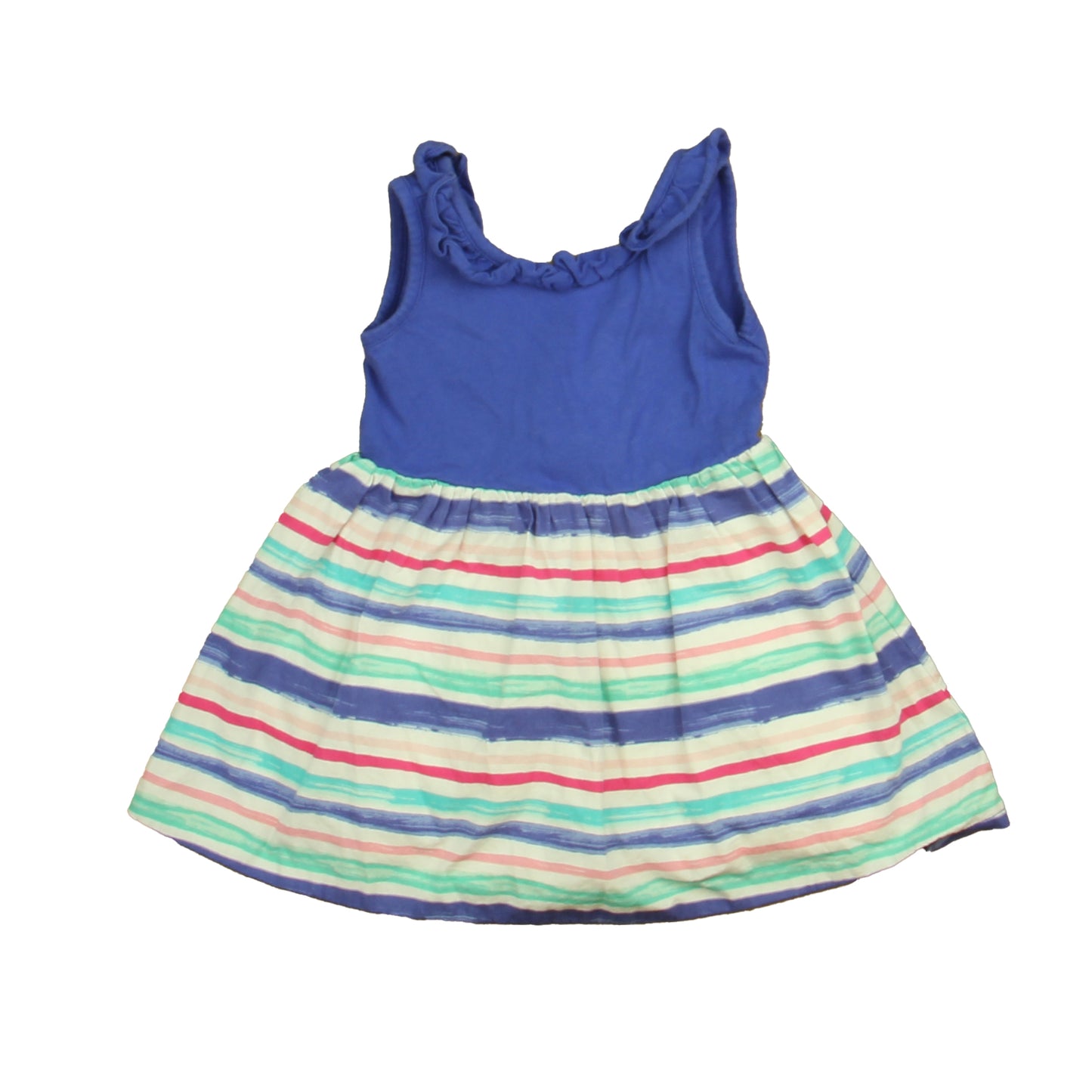 Gymboree Girls Blue | White | Pink Stripe Dress Size: 12-18 Months Blue | White | Pink Stripe