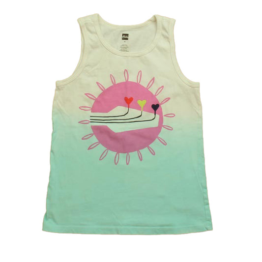 Tea Girls Blue | White | Pink Tank Top Size: 6 Years