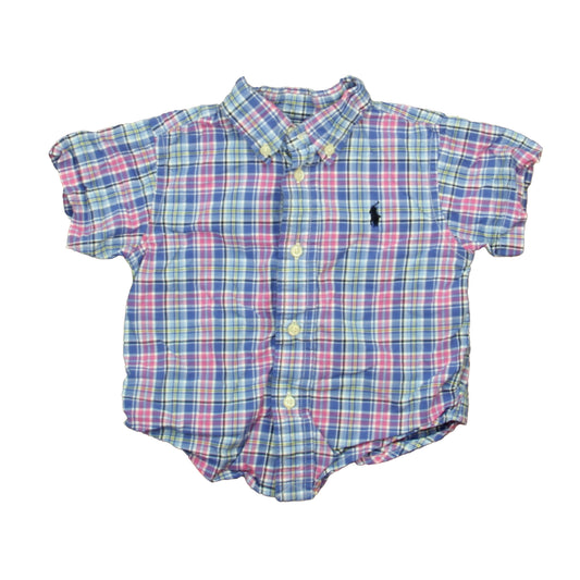 Ralph Lauren Boys Blue | White | PInk Button Down Short Sleeve Size: 12 Months Blue | White | PInk