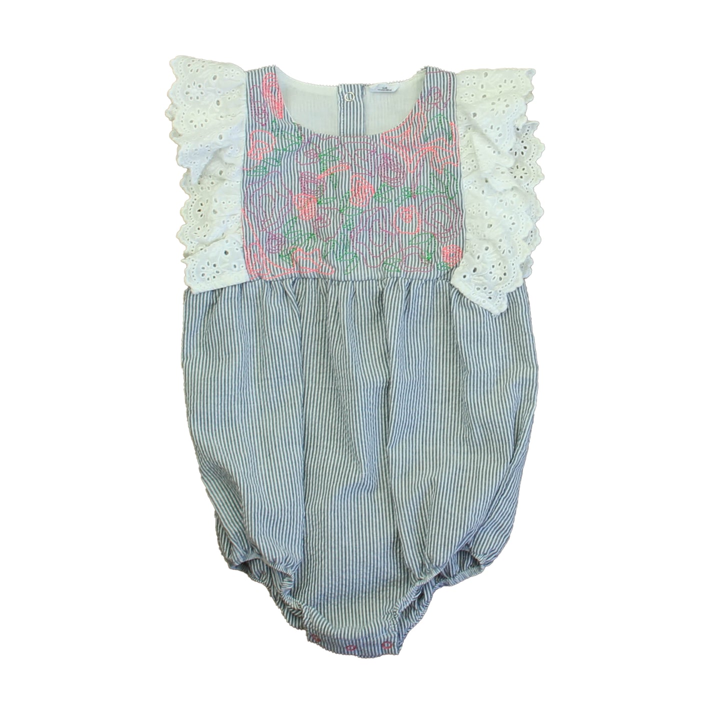 Egg Girls Blue | White | Pink Romper Size: 24 Months Blue | White | Pink