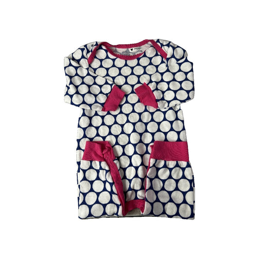 Gerber Girls Blue | White | pink 1-piece footed Pajamas Size: 3-6 months Blue | White | pink
