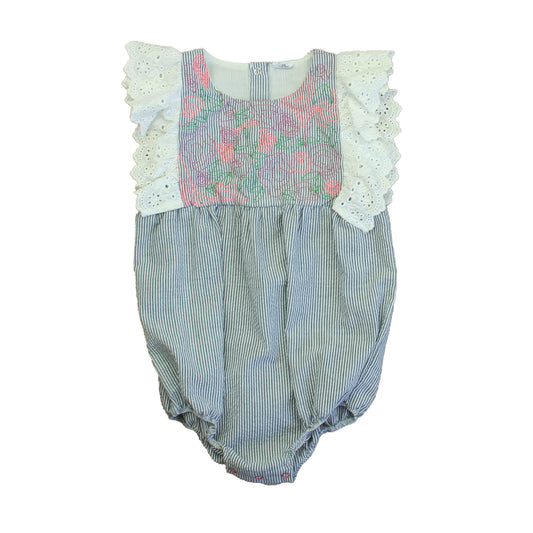 Egg Girls Blue | White | Pink Romper Size: 24 Months Blue | White | Pink