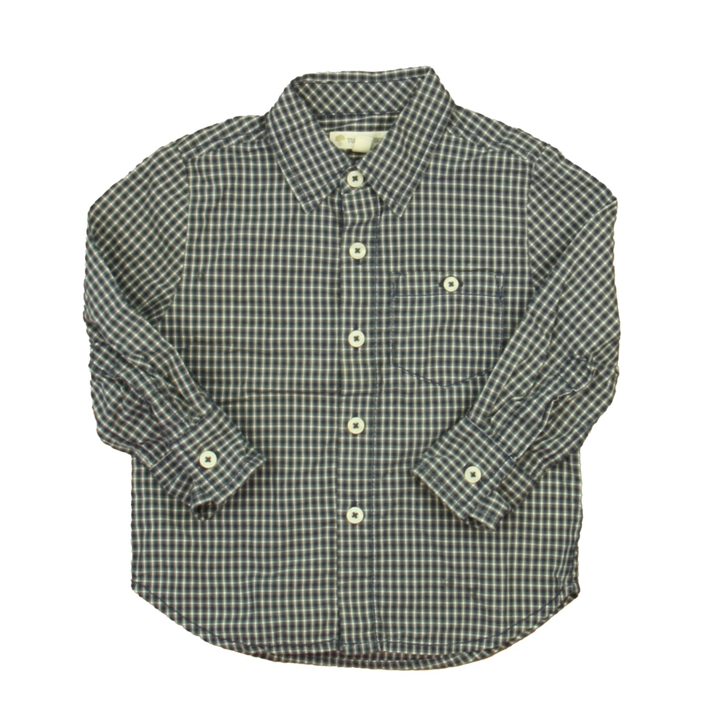 Tucker & Tate Boys Blue | White Plaid Button Down Long Sleeve Size: 2T Blue | White Plaid