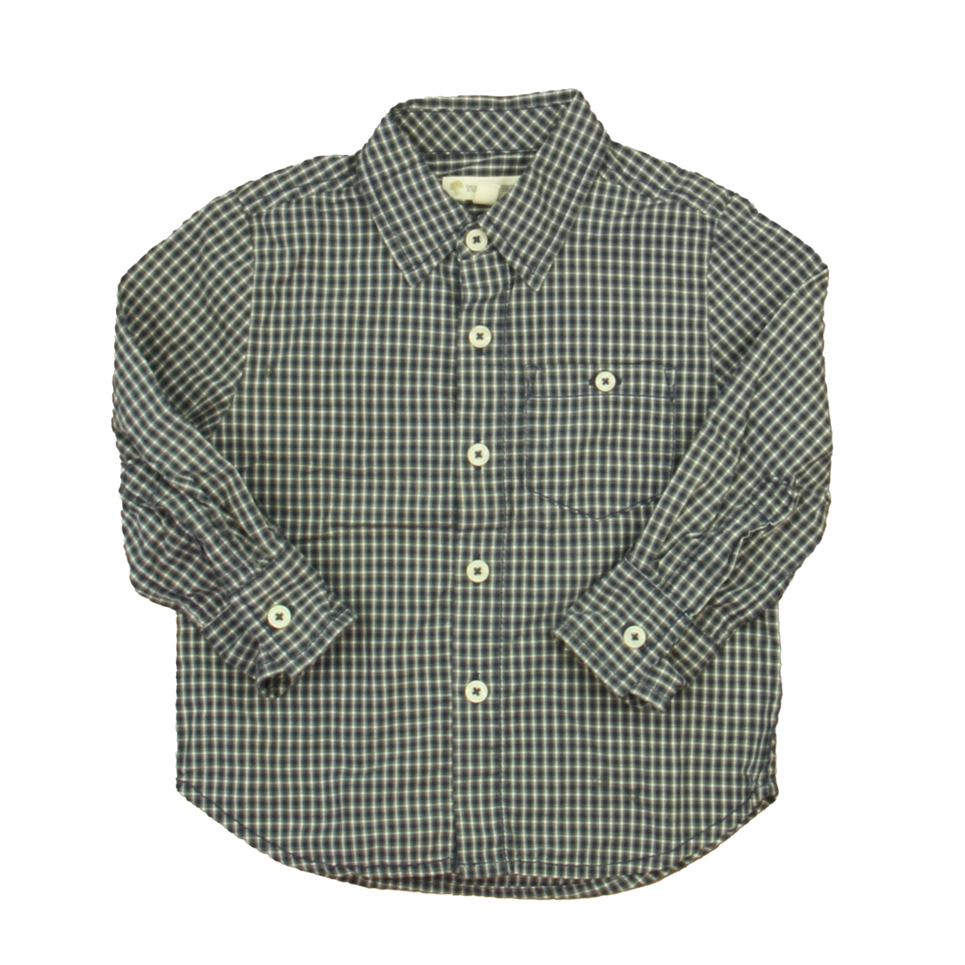 Tucker & Tate Boys Blue | White Plaid Button Down Long Sleeve Size: 2T Blue | White Plaid