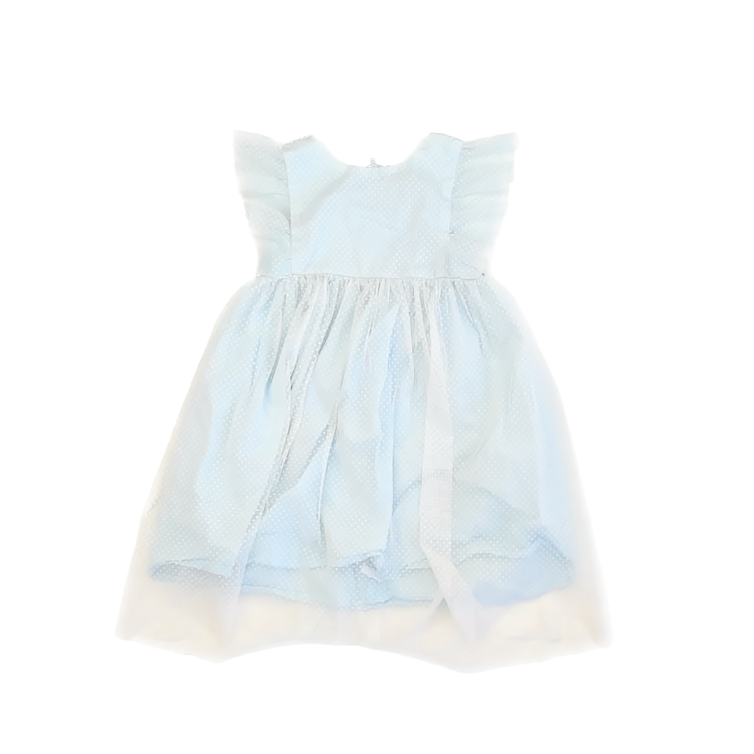 Popatu Girls Blue | White Polka Dots Special Occasion Dress Size: 6 Years Blue | White Polka Dots
