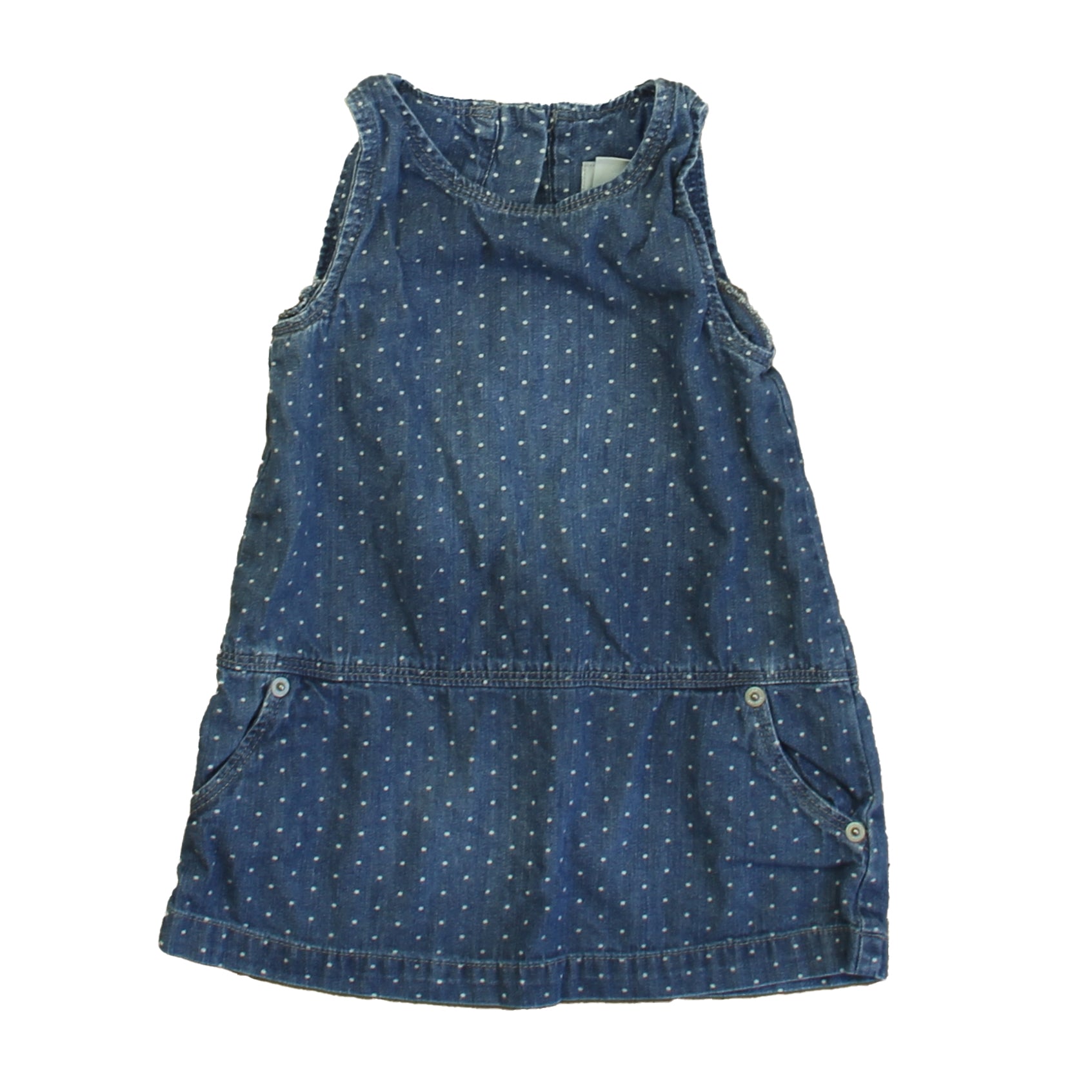 Gap Girls Blue | White Polka Dots Dress Size: 2T Blue | White Polka Dots