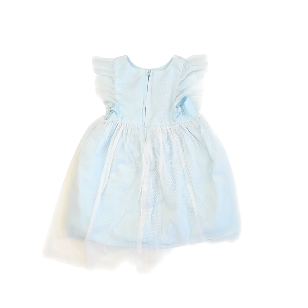 Popatu Girls Blue | White Polka Dots Special Occasion Dress Size: 6 Years Blue | White Polka Dots