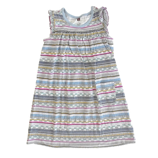 Tea Collection Girls Blue | White | Purple Dress Size: 6 Years Blue | White | Purple