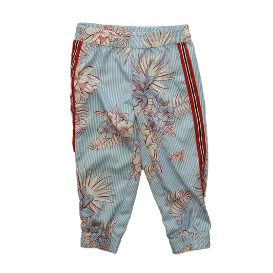 Janie and Jack Girls Blue | White | Red Floral Pants Size: 2T Blue | White | Red Floral