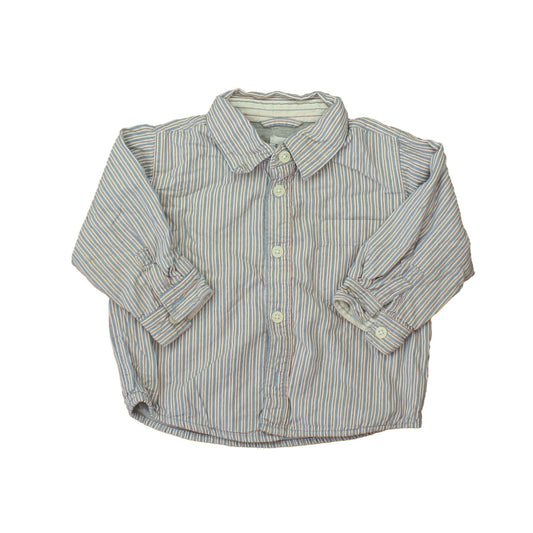 Gap Boys Blue | White | Red | Stripes Button Down Long Sleeve Size: 12 -18 Months Blue | White | Red | Stripes