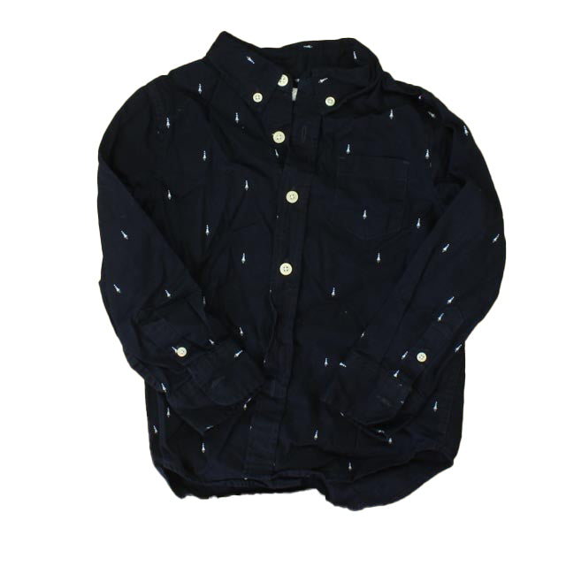 Rockets Of Awesome Boys Blue | White | Rockets Button Down Long Sleeve Size: 4-5T Blue | White | Rockets