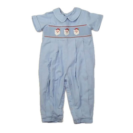 Remember Nguyen Boys Blue | White Santa Romper Size: 18 Months Blue | White Santa