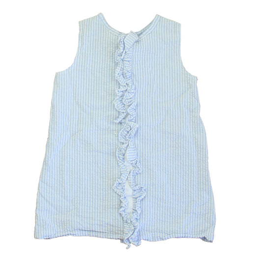 The Groovy Gator Girls Blue | White Seersucker Dress Size: 2T Blue | White Seersucker