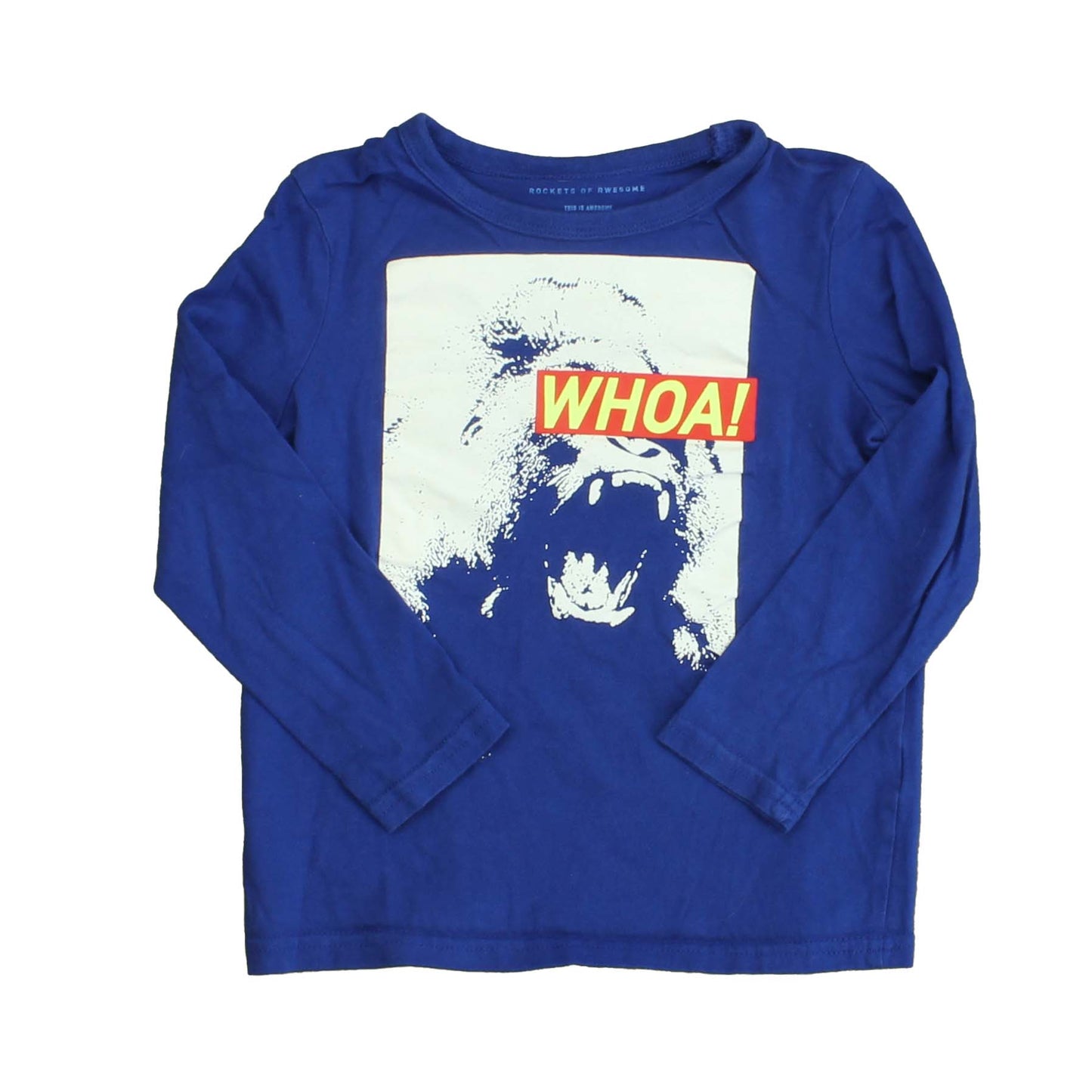 Rockets Of Awesome Boys Blue | White | Shark | Whoa Long Sleeve T-Shirt Size: Big Boy Blue | White | Shark | Whoa