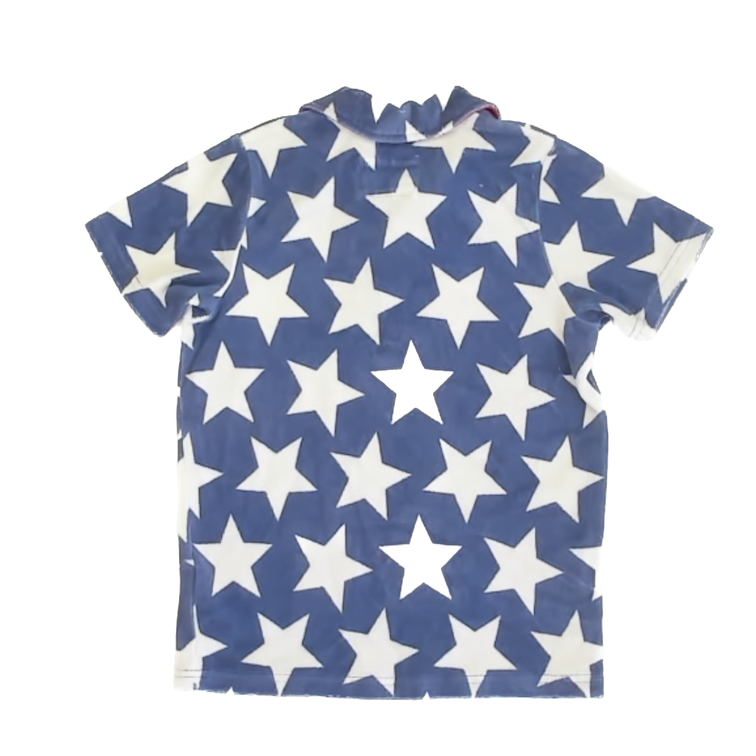 Mini Boden Boys Blue | White Stars Polo Shirt Size: 9-10 Years Blue | White Stars