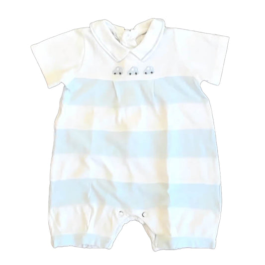Emile et Rose Boys Blue | White Stripe Romper Size: 3 Months Blue | White Stripe