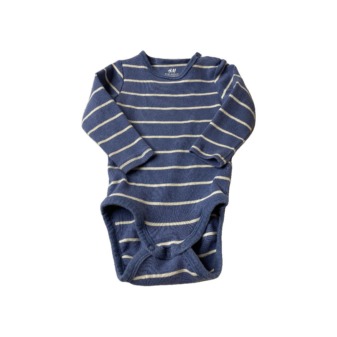 H&M Unisex Blue | White | Stripe Onesie Size: 6-9 months Blue | White | Stripe