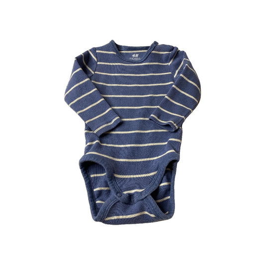 H&M Unisex Blue | White | Stripe Onesie Size: 6-9 months Blue | White | Stripe
