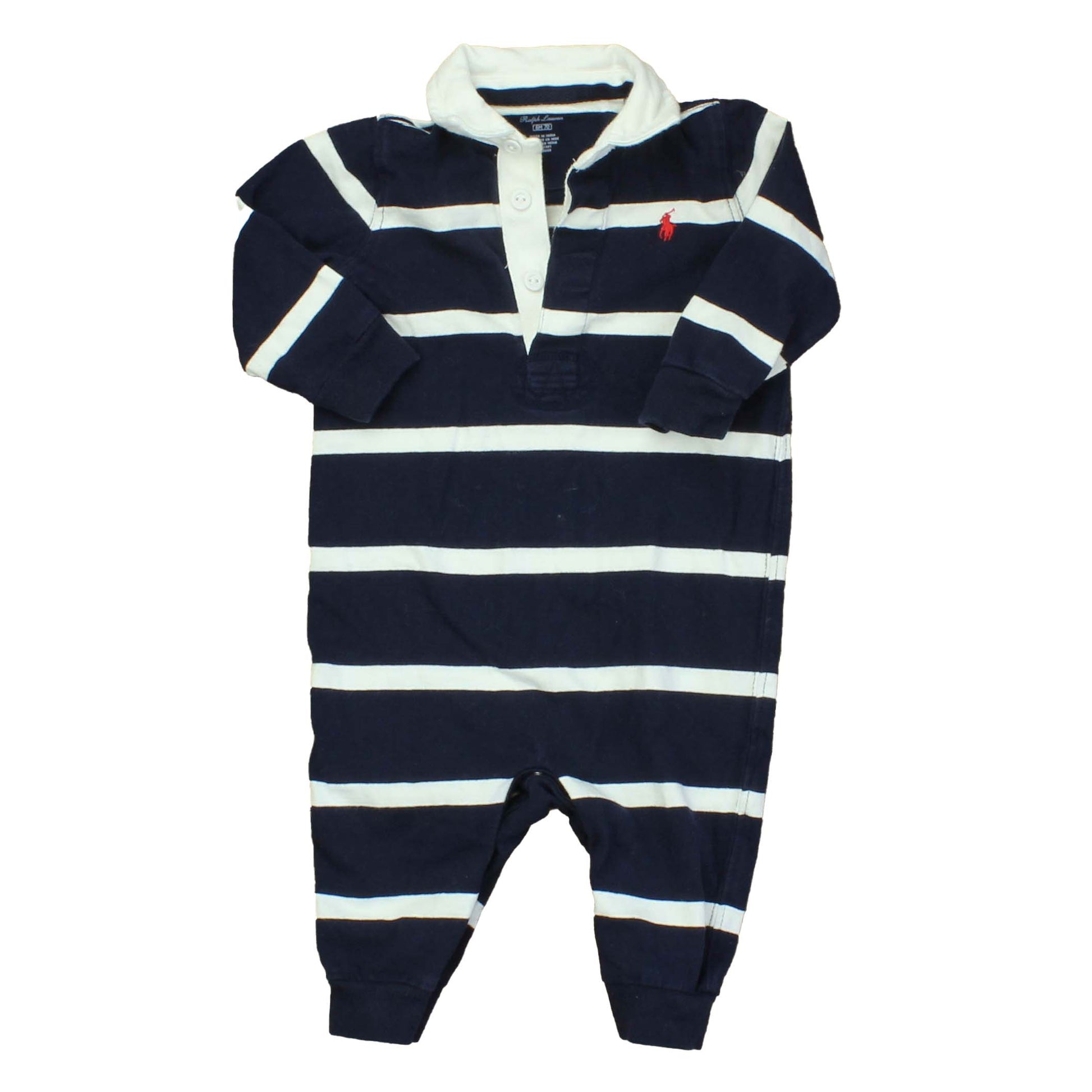 Ralph Lauren Boys Blue | White Stripe Onesie Size: 6 Months Blue | White Stripe