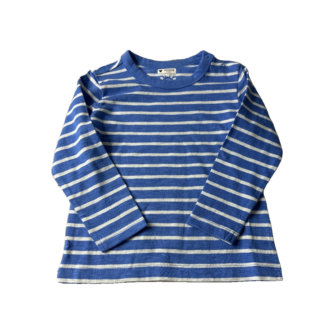Boys Blue | White | Stripe Long Sleeve T-Shirt Size: 18-24 months Blue | White | Stripe
