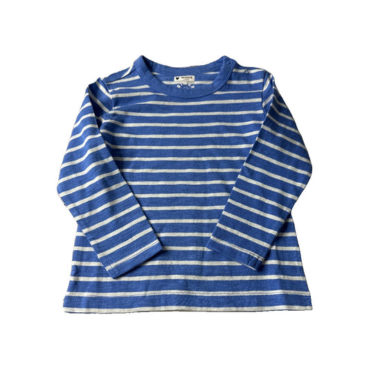 Boys Blue | White | Stripe Long Sleeve T-Shirt Size: 18-24 months Blue | White | Stripe