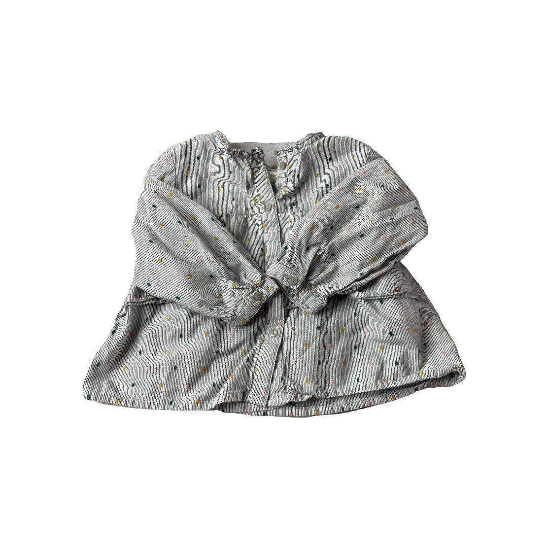 Zara Girls Blue | White | Stripe Long Sleeve Shirt Size: 18-24 months Blue | White | Stripe