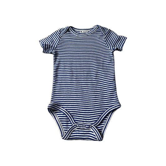 Primary Boys Blue | White | Stripe Onesie Size: 9-12 Months Blue | White | Stripe