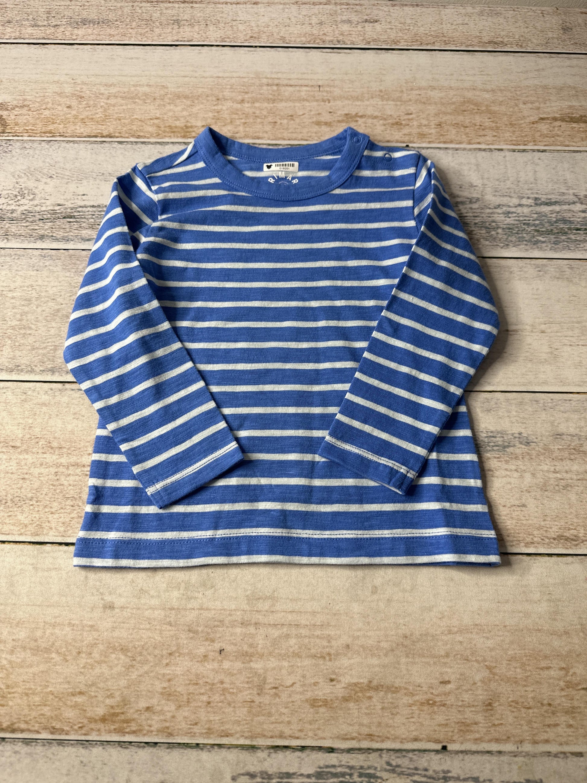 Boys Blue | White | Stripe Long Sleeve T-Shirt Size: 18-24 months Blue | White | Stripe