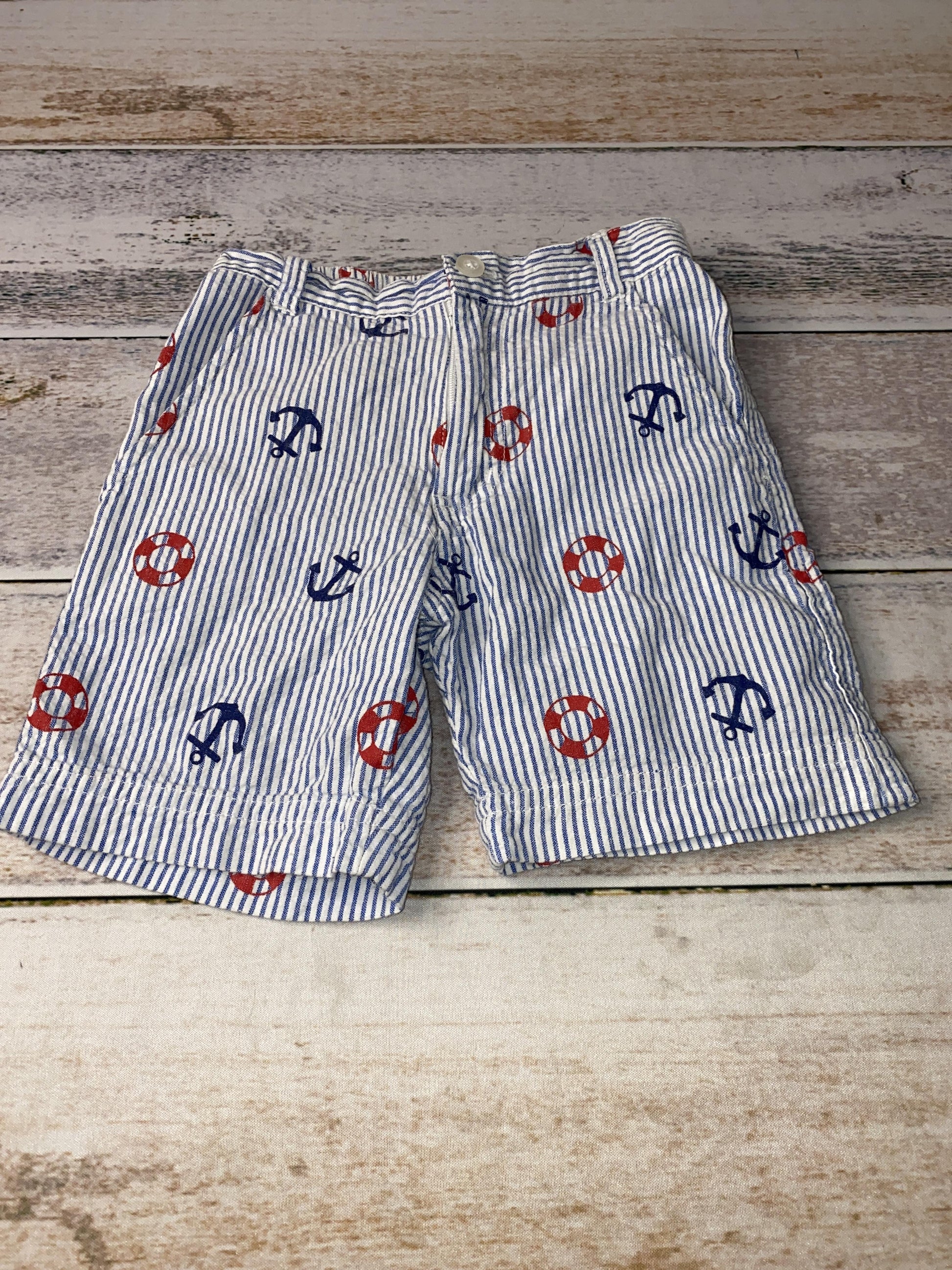 Sophie and Sam Boys Blue | White | Striped | Nautical Shorts Size: 24 months Blue | White | Striped | Nautical