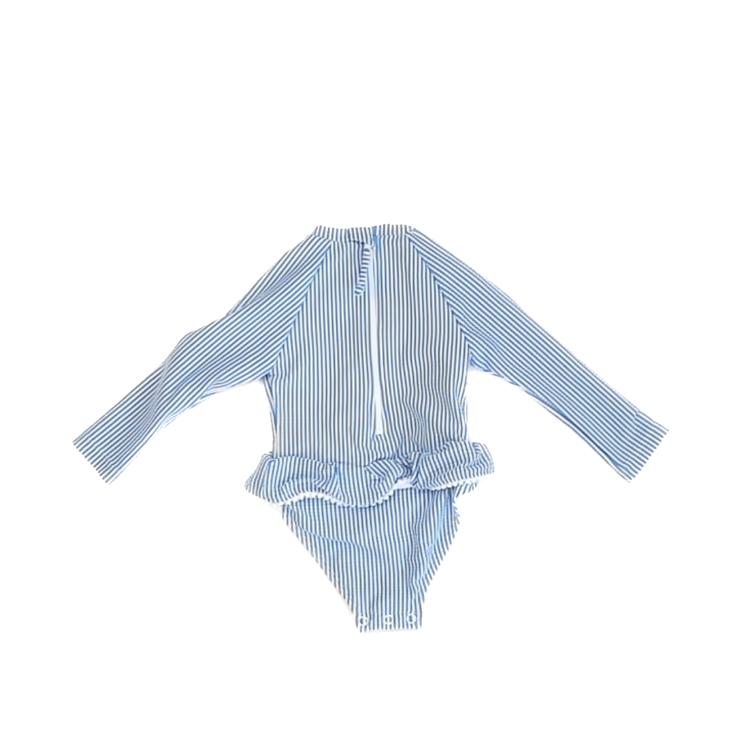 Snapper Rock Girls Blue | White Striped 1-piece Swimsuit Size: 3-6 Months Blue | White Striped