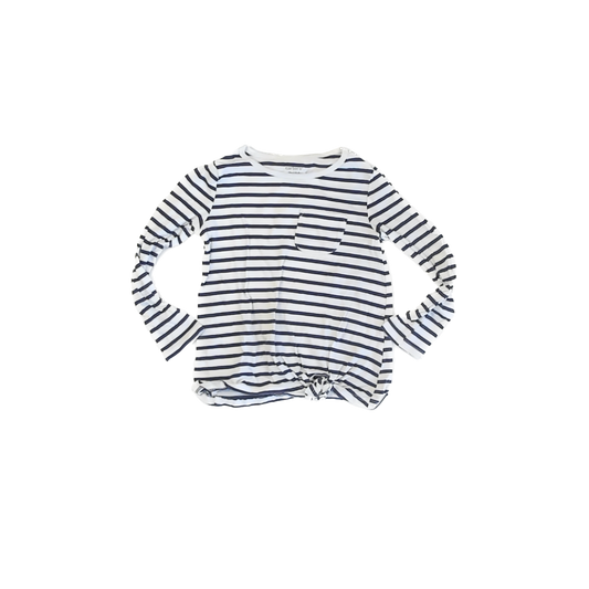 Carter's Girls Blue | White Striped Long Sleeve T-Shirt Size: 4T Blue | White Striped