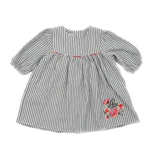 Iris & Ivy Girls Blue | White Striped Dress Size: 18 Months Blue | White Striped
