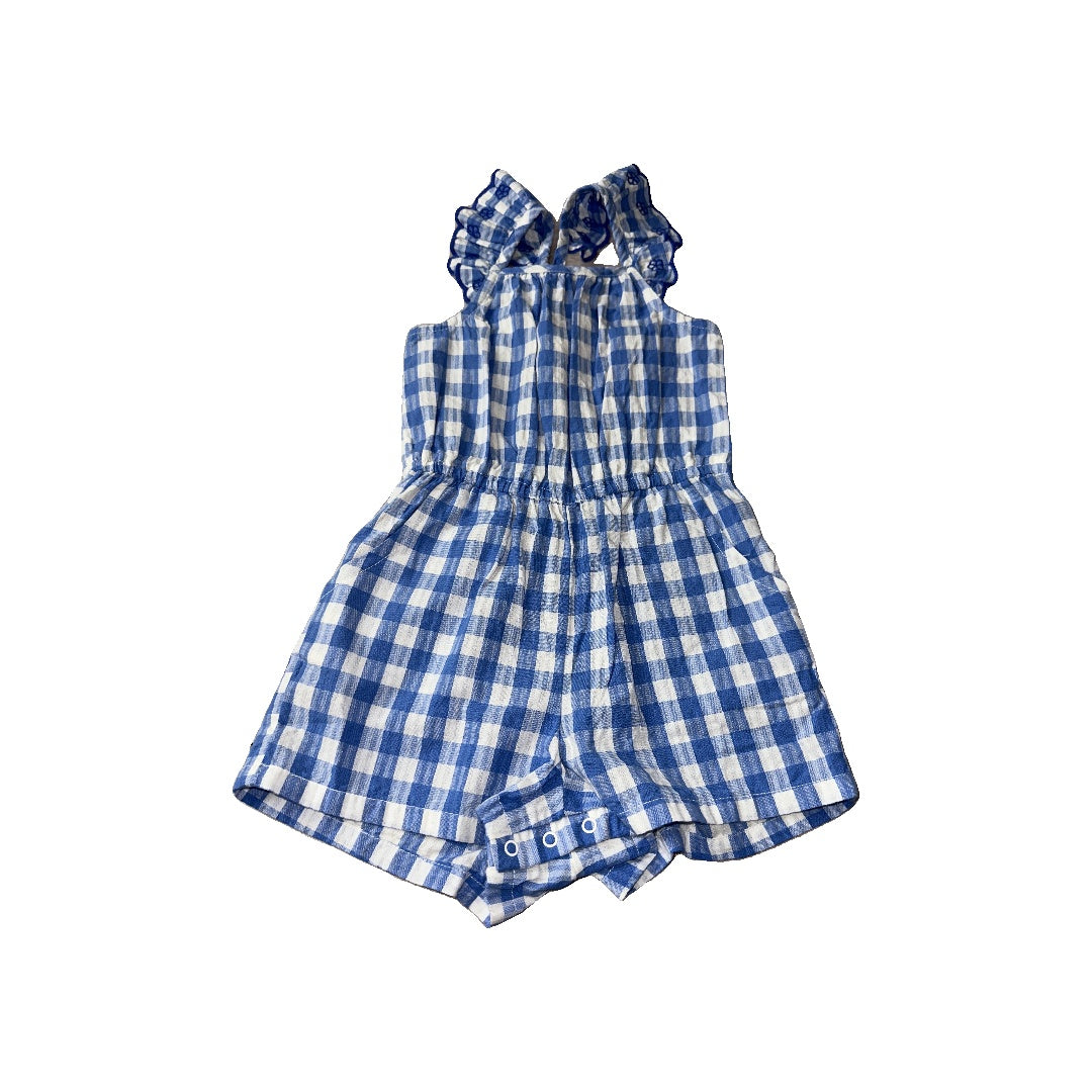 Cat & Jack Girls Blue | White | Striped Romper Size: 2T Blue | White | Striped