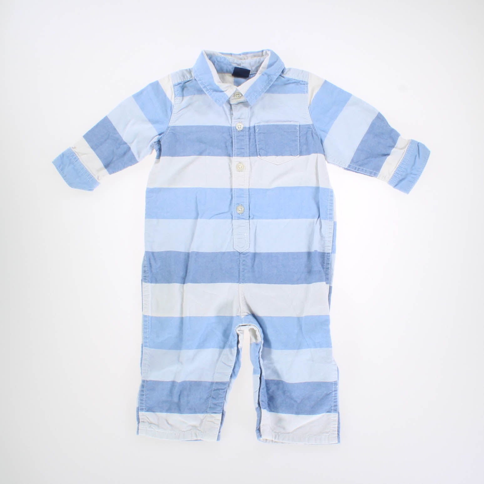 Gap Boys Blue | White Striped Long Sleeve Outfit Size: 6-12 Months Blue | White Striped