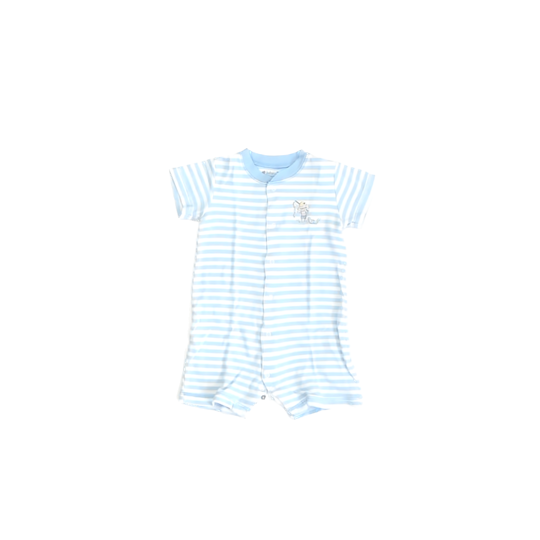Baby Cottons Boys Blue | White Striped Romper Size: 6 Months Blue | White Striped