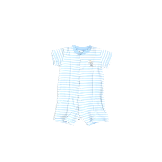 Baby Cottons Boys Blue | White Striped Romper Size: 6 Months Blue | White Striped