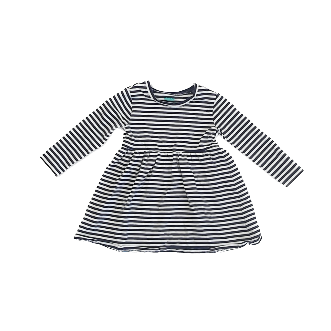 Mighty Goods Girls Blue | White Striped Dress Size: 18 Months Blue | White Striped
