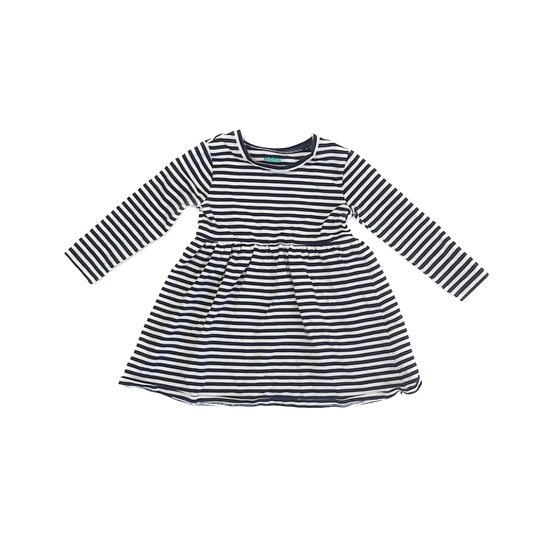 Mighty Goods Girls Blue | White Striped Dress Size: 18 Months Blue | White Striped