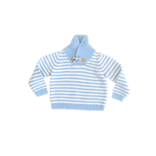 Janie and Jack Boys Blue | White Striped Sweater Size: 2T Blue | White Striped