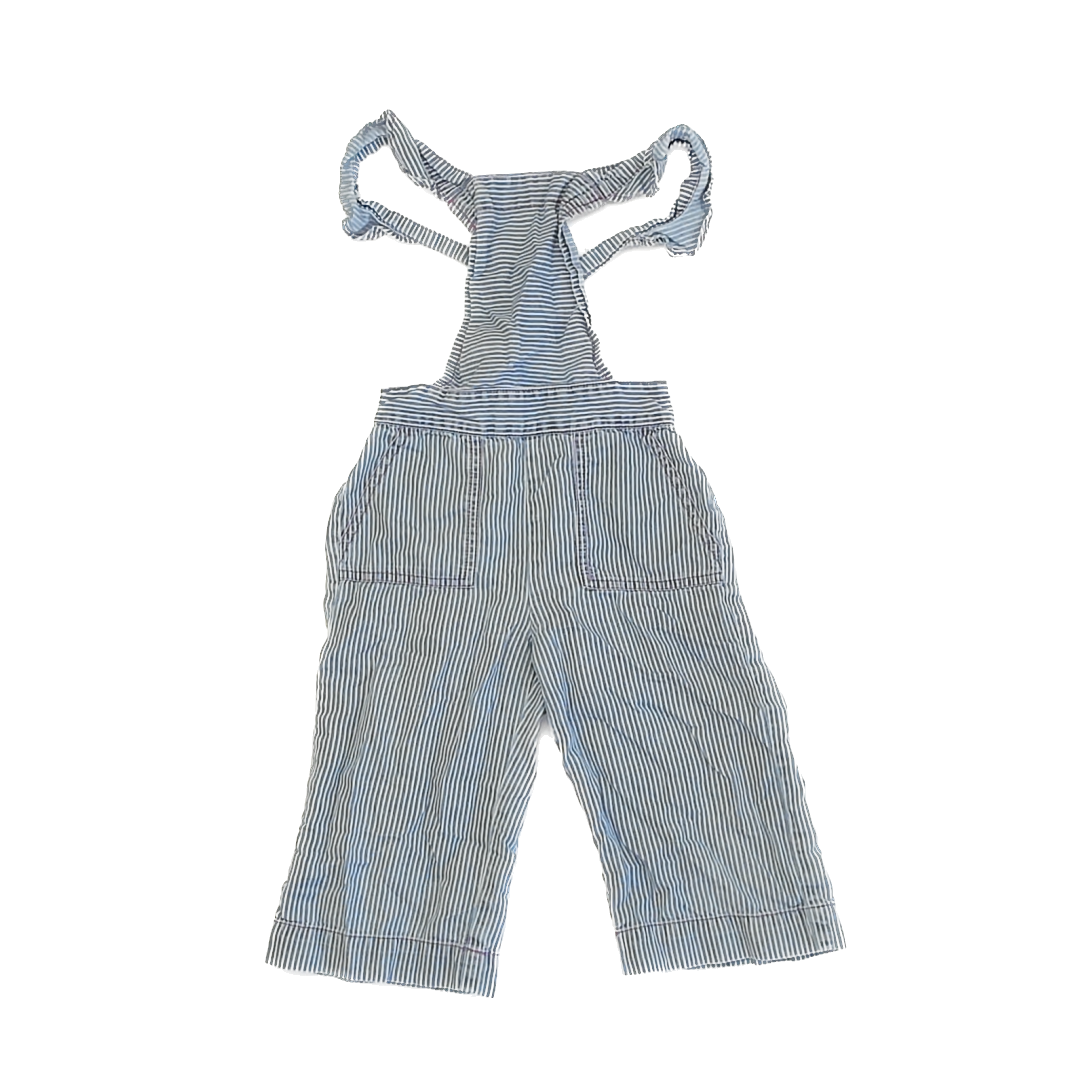 Rockets Of Awesome Girls Blue | White Striped Overalls Size: 6 Years Blue | White Striped