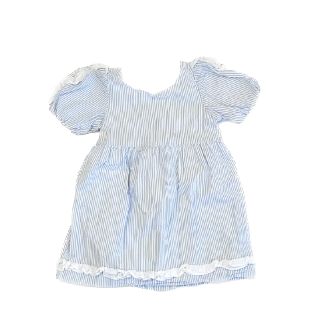 Janie and Jack Girls Blue | White Striped Dress Size: 2T Blue | White Striped