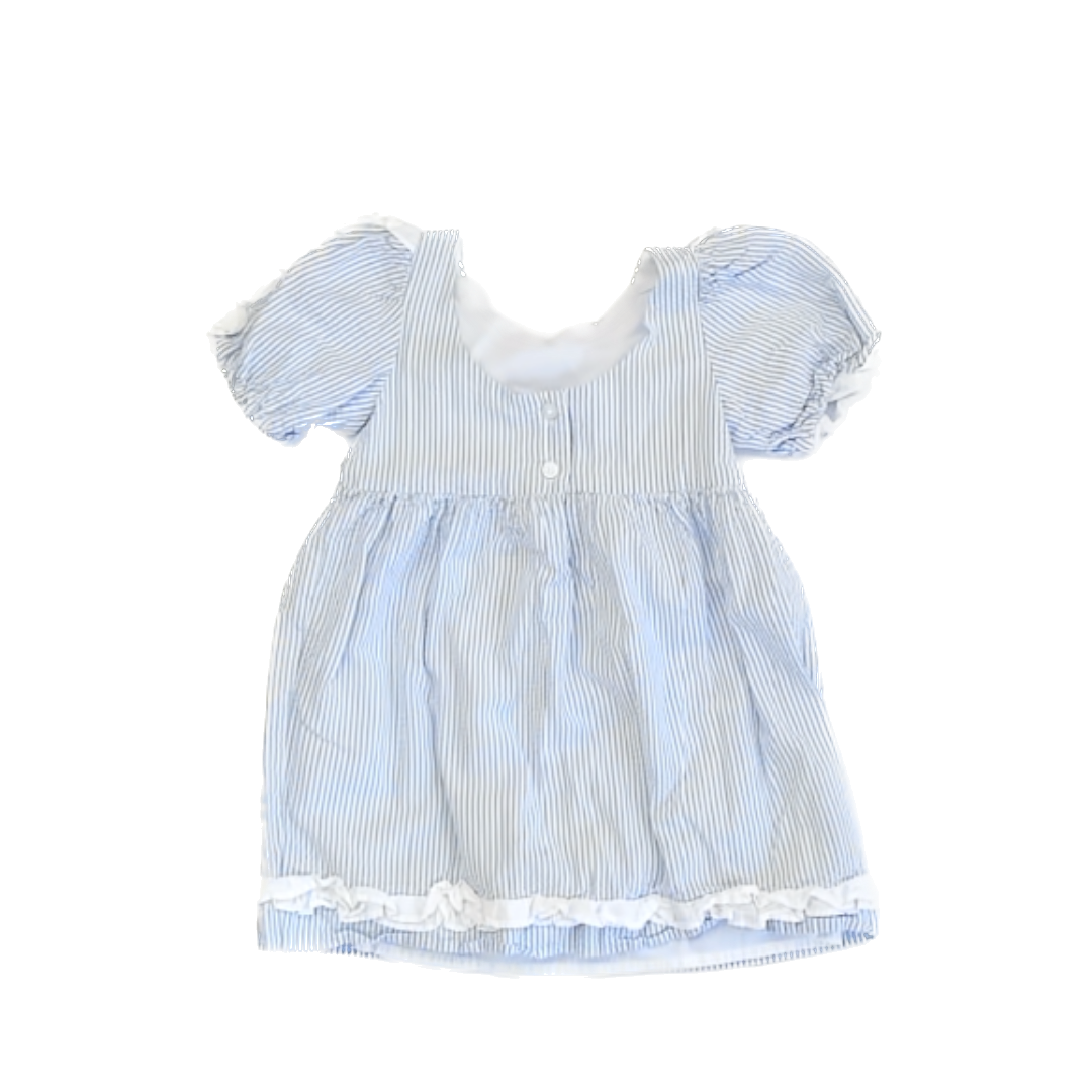 Janie and Jack Girls Blue | White Striped Dress Size: 2T Blue | White Striped