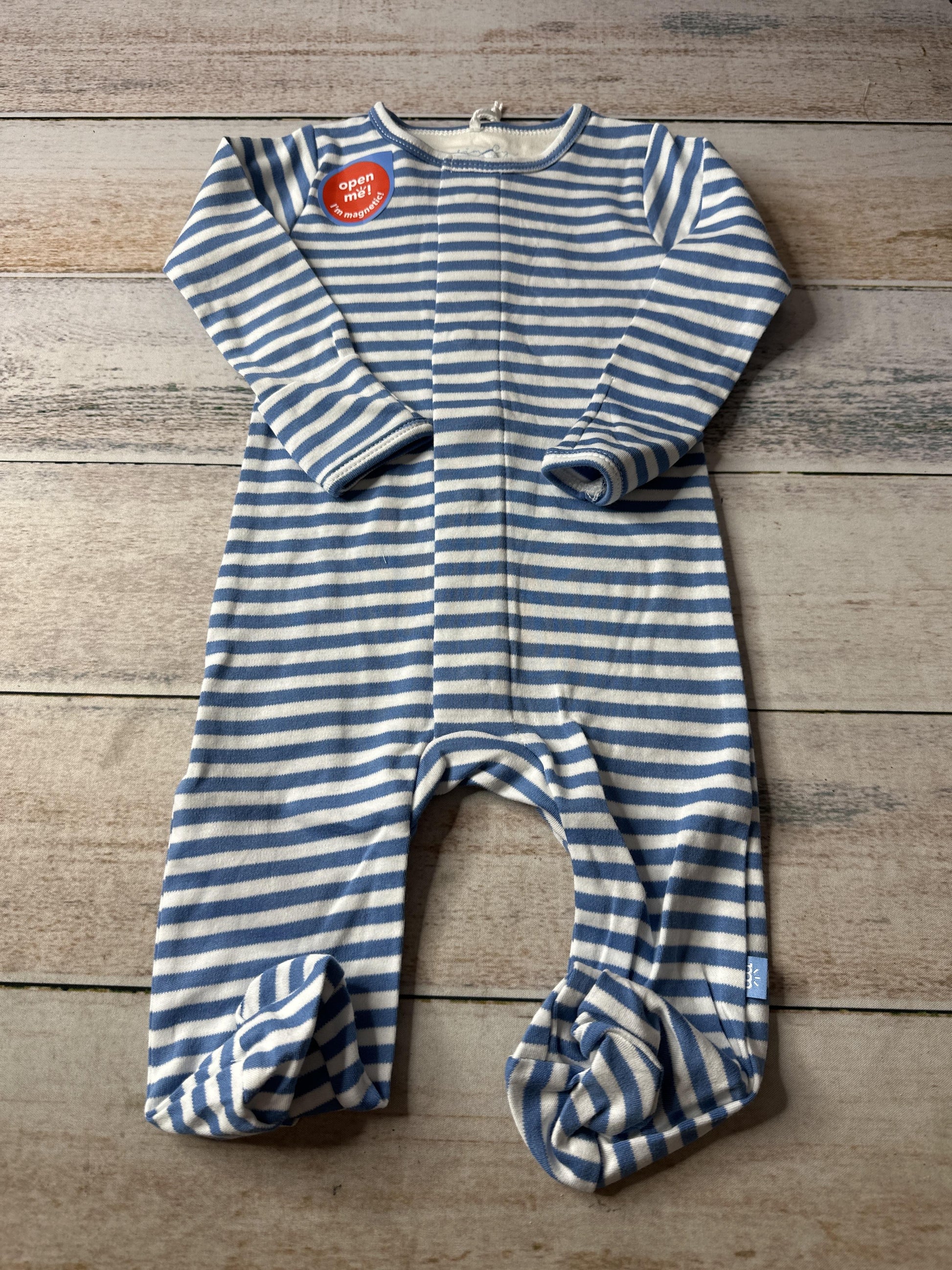 Magnetic Me Unisex Blue | White | Striped Pajamas Size: 3-6 months Blue | White | Striped