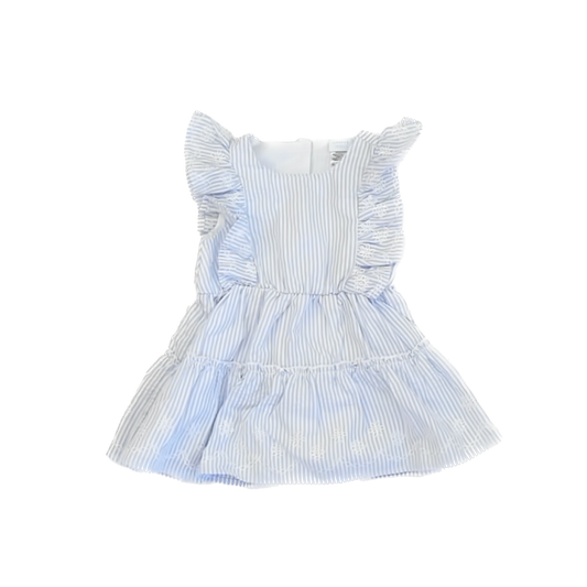 Draper James Girls Blue | White Striped Dress Size: 18 Months Blue | White Striped