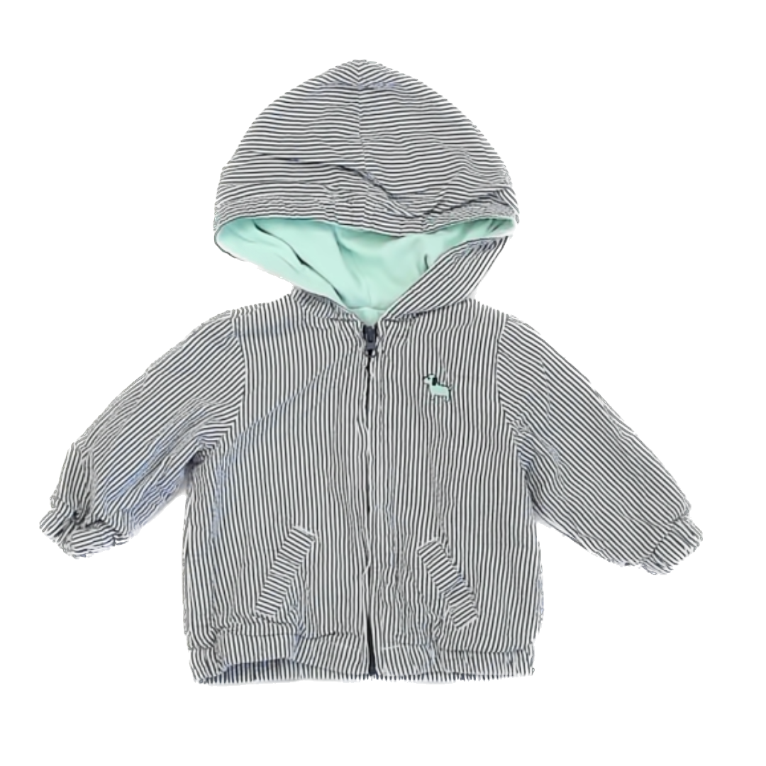 Unknown Unisex Blue | White Striped Jacket Size: 9M Blue | White Striped