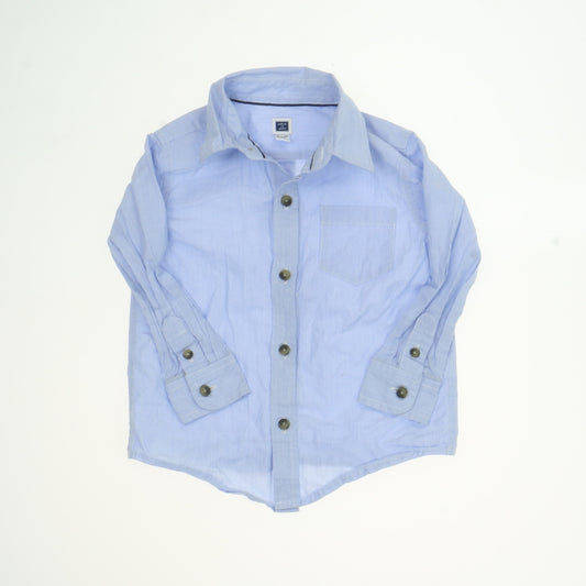 Janie and Jack Boys Blue | White Striped Button Down Long Sleeve Size: 18-24 Months Blue | White Striped