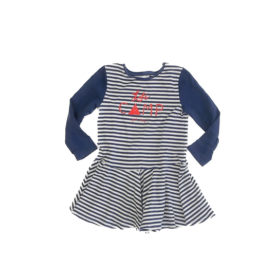 DP...am Girls Blue | White Striped Dress Size: 4T Blue | White Striped