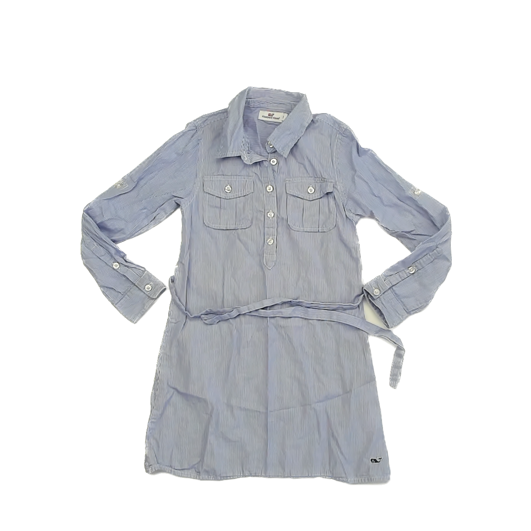 Vineyard Vines Girls Blue | White Striped Dress Size: 5T Blue | White Striped
