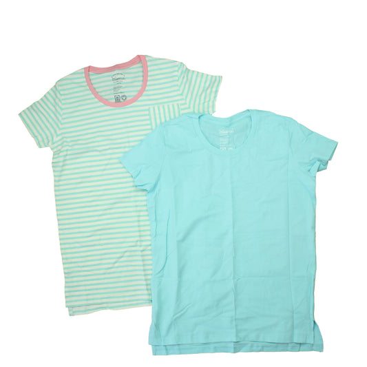 Mightly Girls Blue | White | Stripes T-Shirt Size: 12 Years